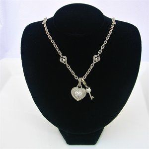 Judith Ripka"Key to My Heart"925 Sterling Necklace